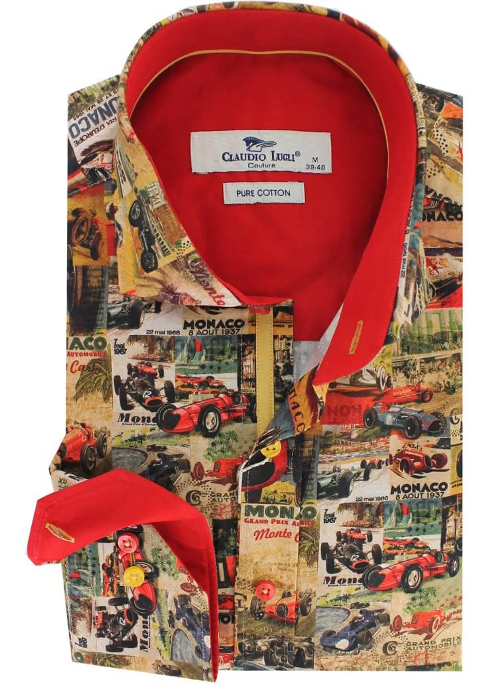Claudio Lugli Men's Monaco Montage Shirt Red