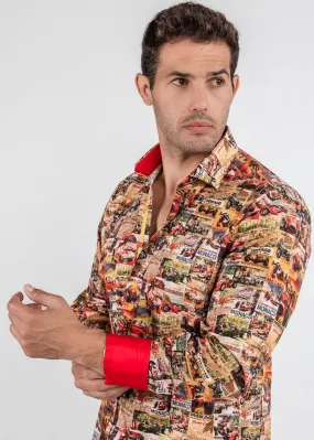 Claudio Lugli Men's Monaco Montage Shirt Red