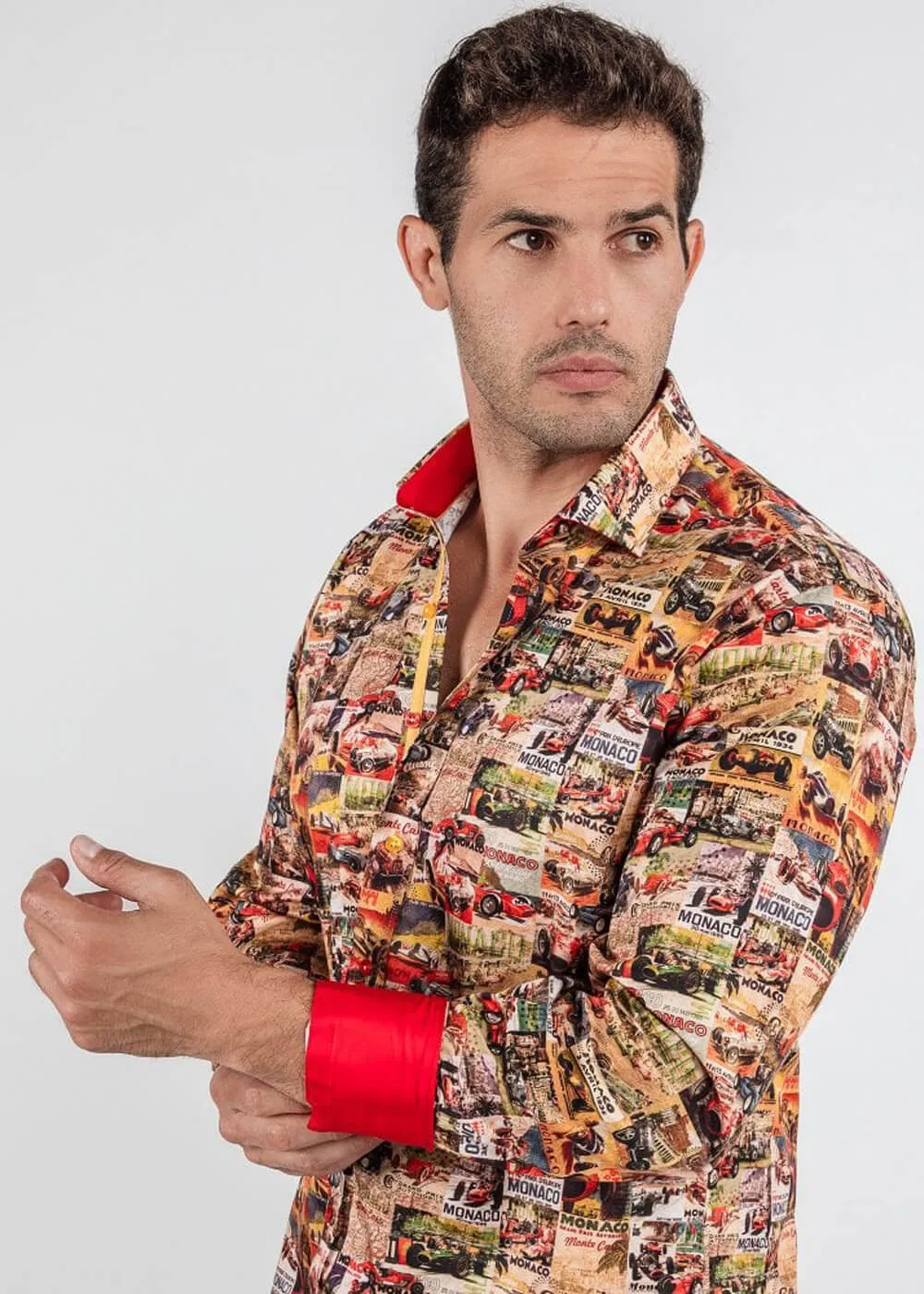 Claudio Lugli Men's Monaco Montage Shirt Red
