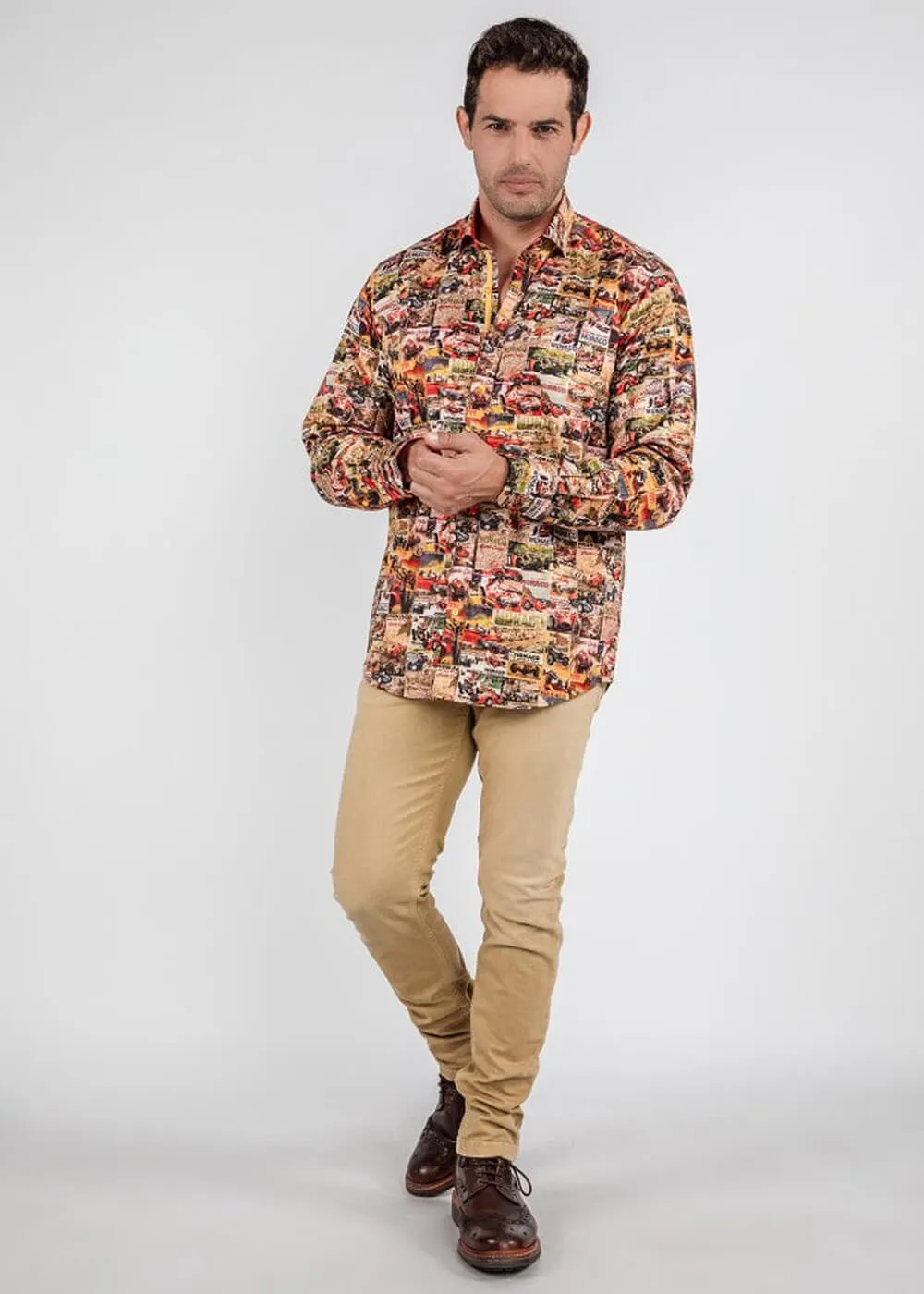 Claudio Lugli Men's Monaco Montage Shirt Red
