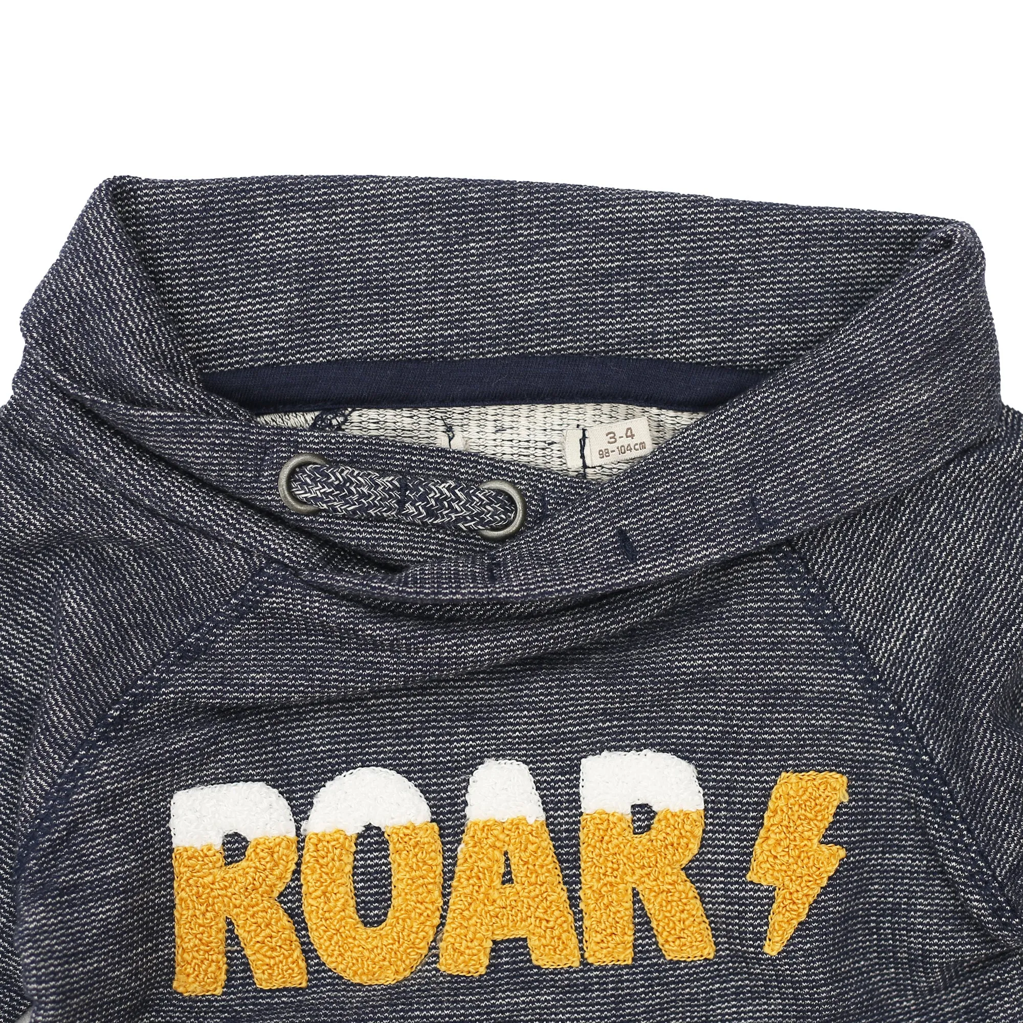 C.M - kids 'Grey' Roar Applique Print  Terry CM1112