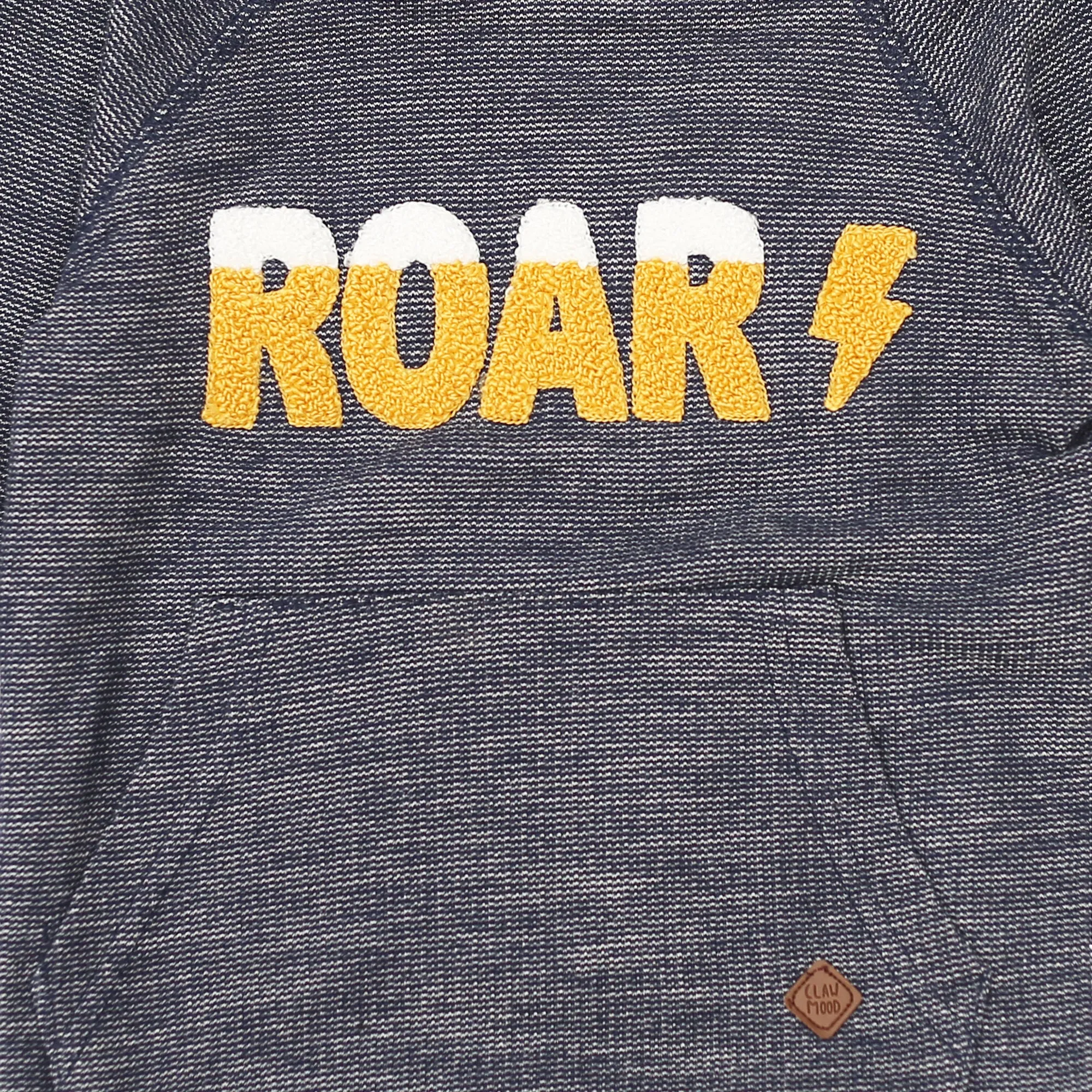 C.M - kids 'Grey' Roar Applique Print  Terry CM1112