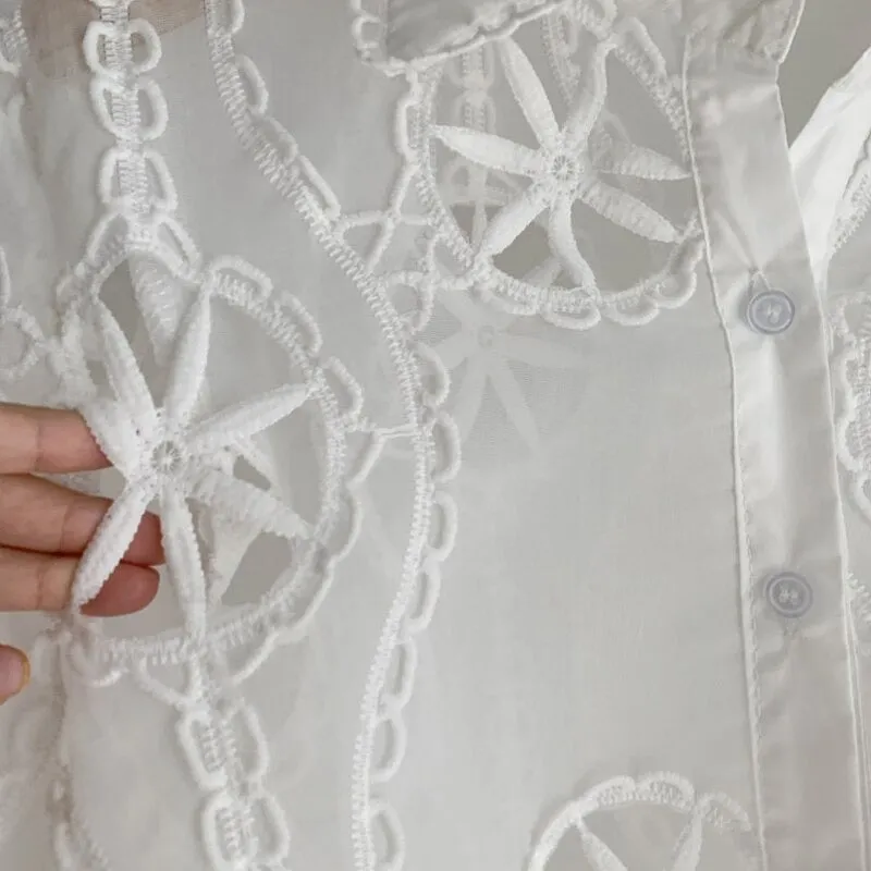 Cora Lace Hollow out Shirt