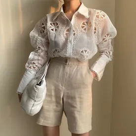 Cora Lace Hollow out Shirt