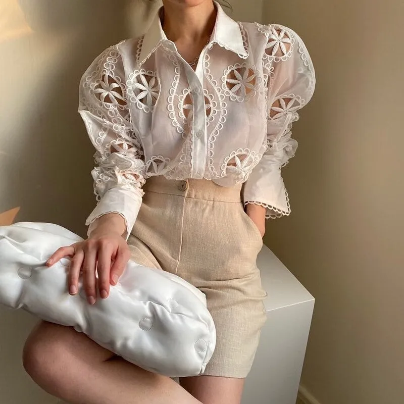 Cora Lace Hollow out Shirt