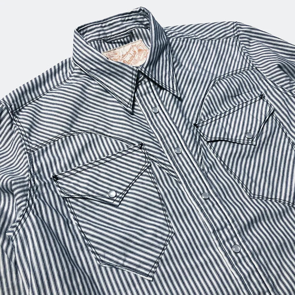 DDL 312R-KALEB V-STR REGULAR FIT 2 POCKET OXFORD YARN DYED STRIPE WESTERN SHIRT-5OZ-E0 Y/D STRIPE