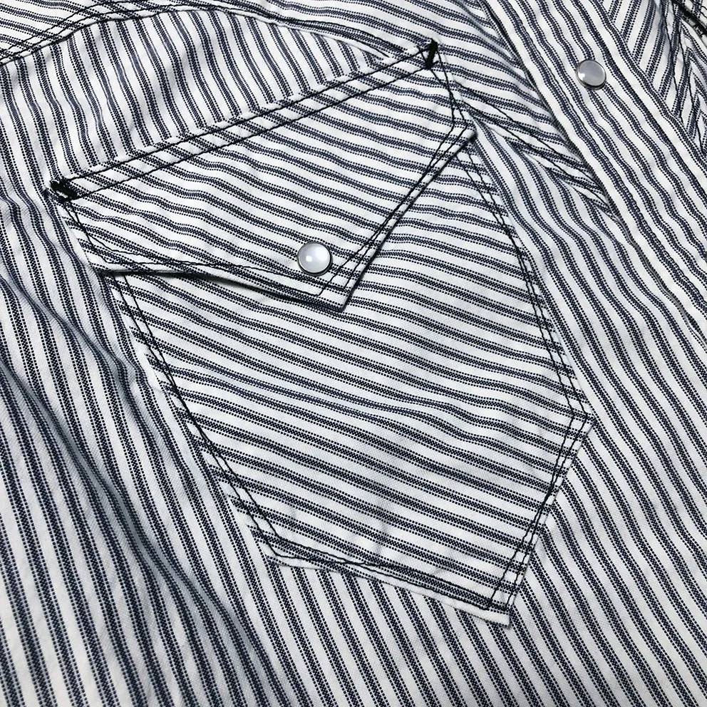DDL 312R-KALEB V-STR REGULAR FIT 2 POCKET OXFORD YARN DYED STRIPE WESTERN SHIRT-5OZ-E0 Y/D STRIPE