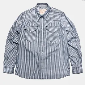 DDL 312R-KALEB V-STR REGULAR FIT 2 POCKET OXFORD YARN DYED STRIPE WESTERN SHIRT-5OZ-E0 Y/D STRIPE