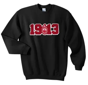 Delta Chenille Crest/Date Crewneck