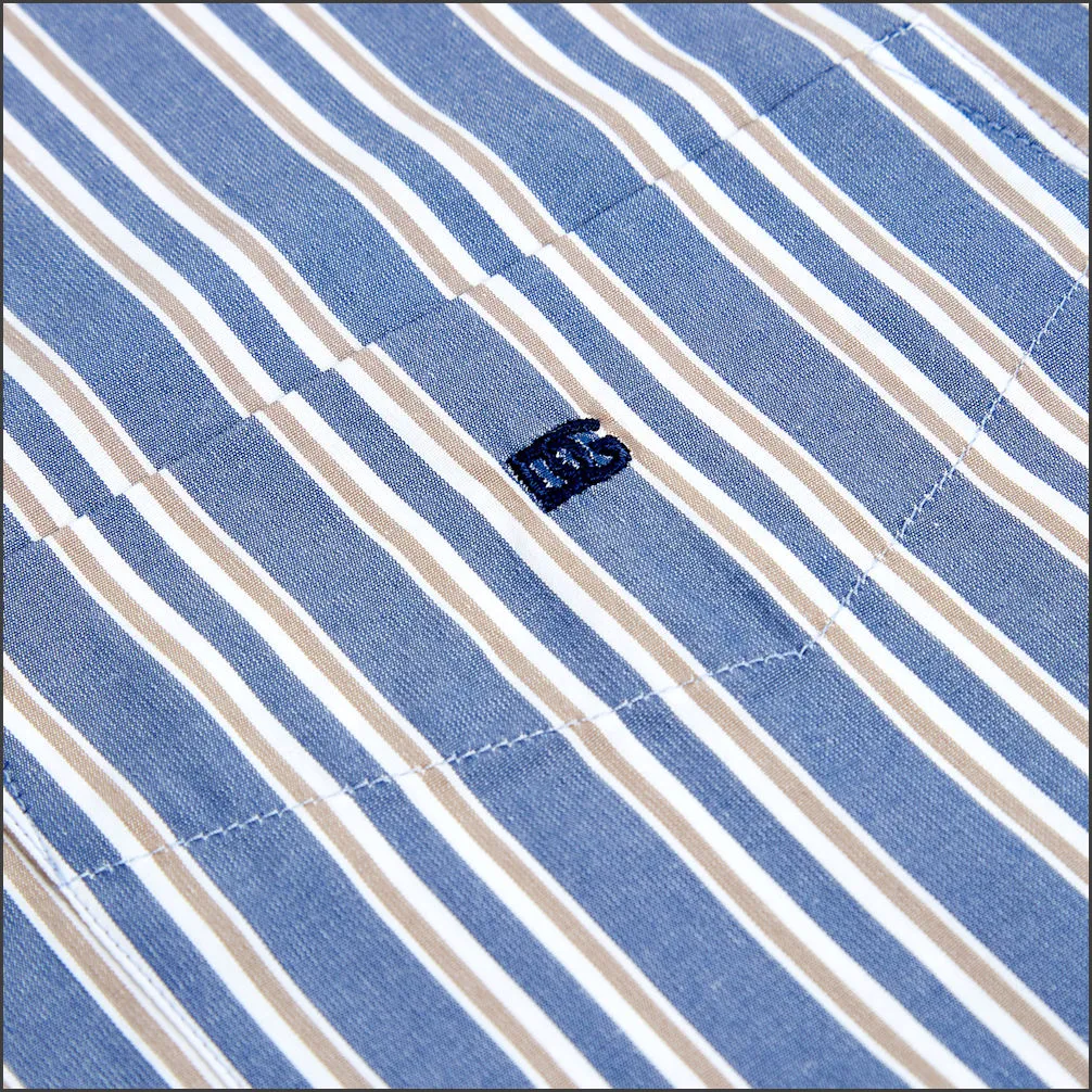 Drifter Geneva Blue Stripe LS Shirt^