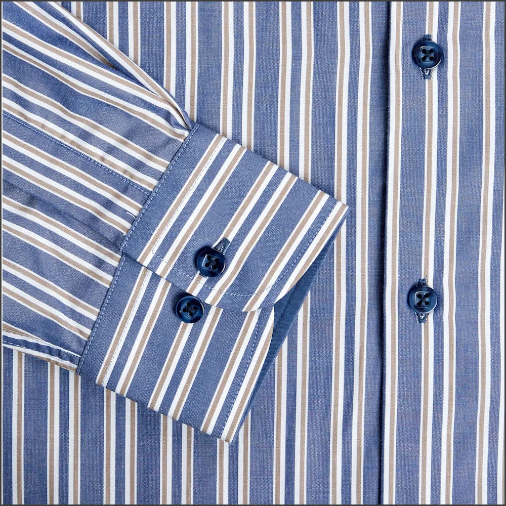Drifter Geneva Blue Stripe LS Shirt^