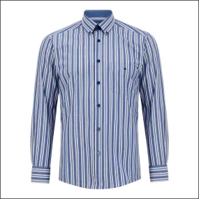 Drifter Geneva Blue Stripe LS Shirt^