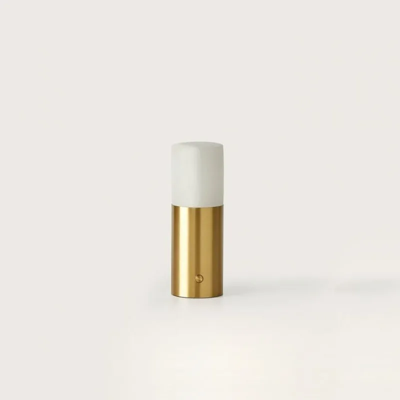 Elegant Matte Brass and Alabaster Table Lamp