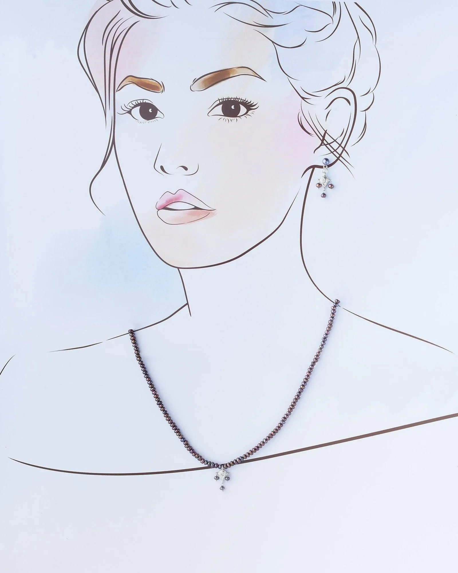 Elegant Pearl Necklace Set