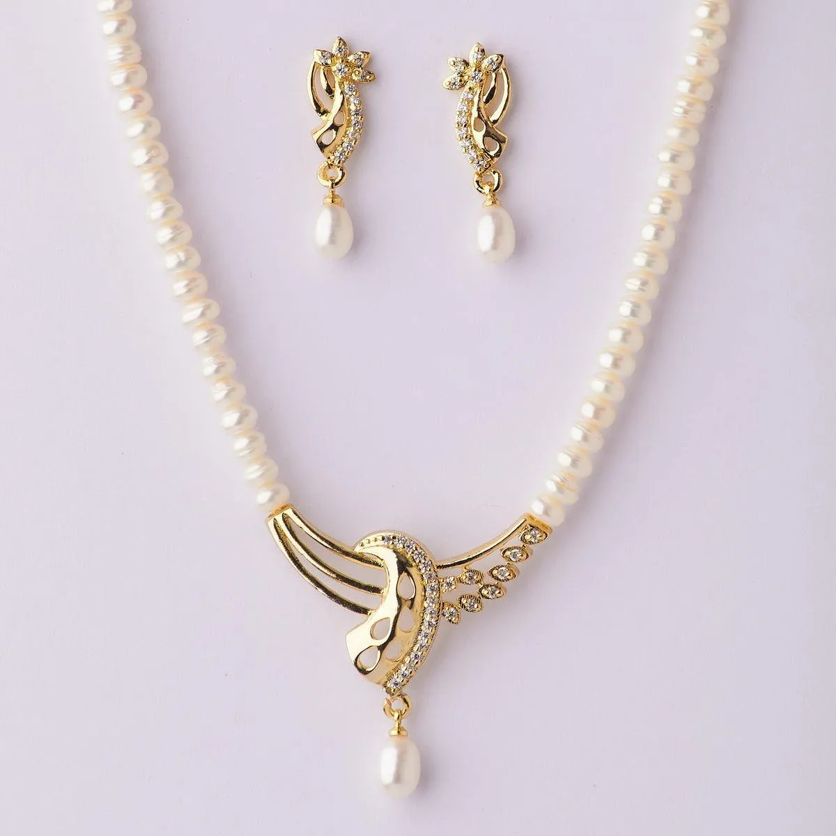 Elegant Real Pearl Necklace Set