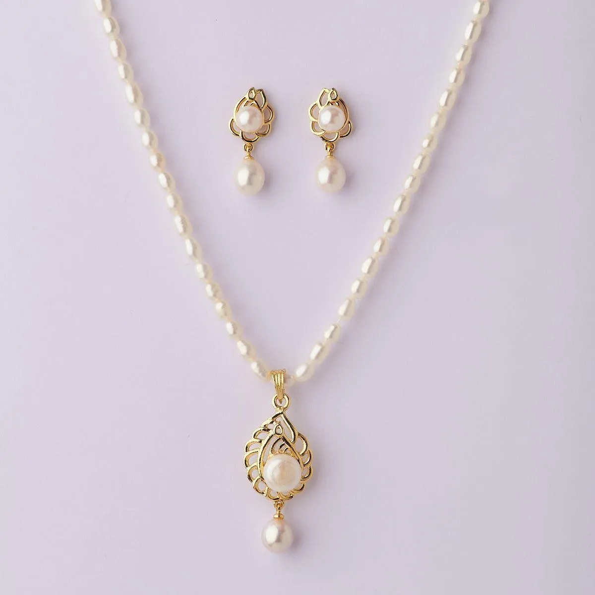 Elegant Real Pearl Necklace Set