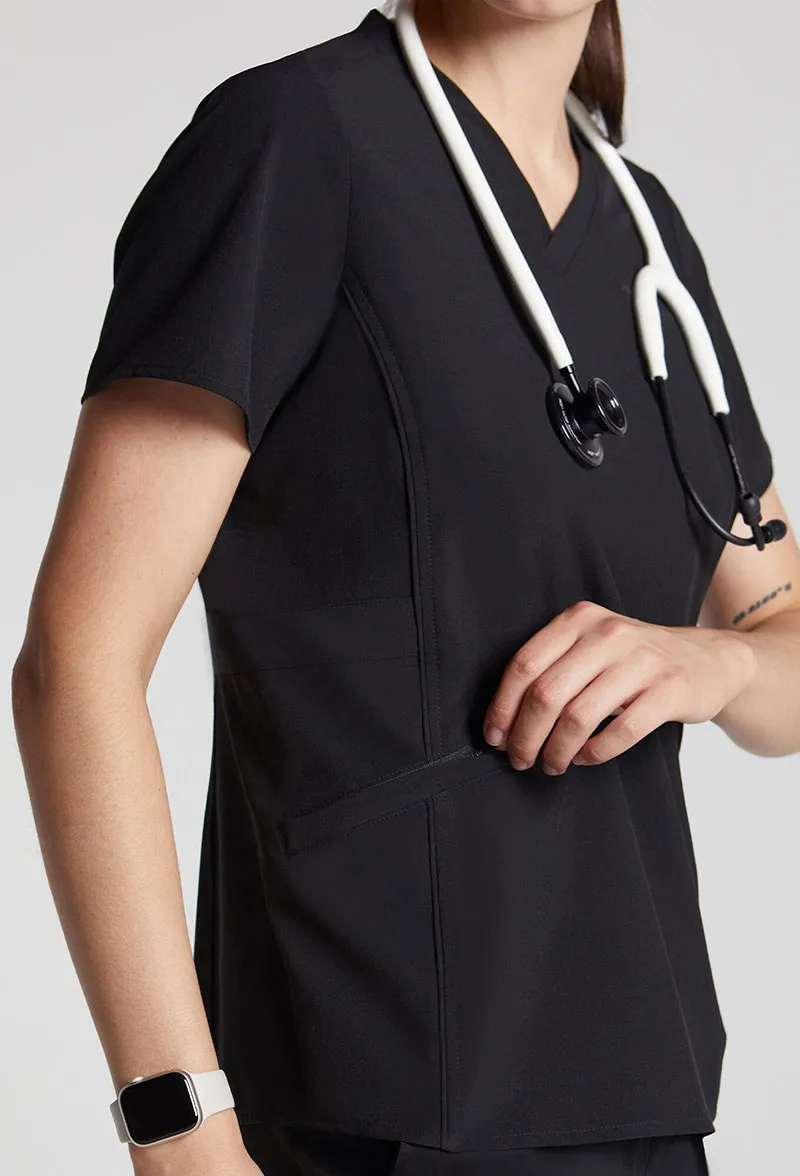Emeline Zippered Pocket Scrub Top