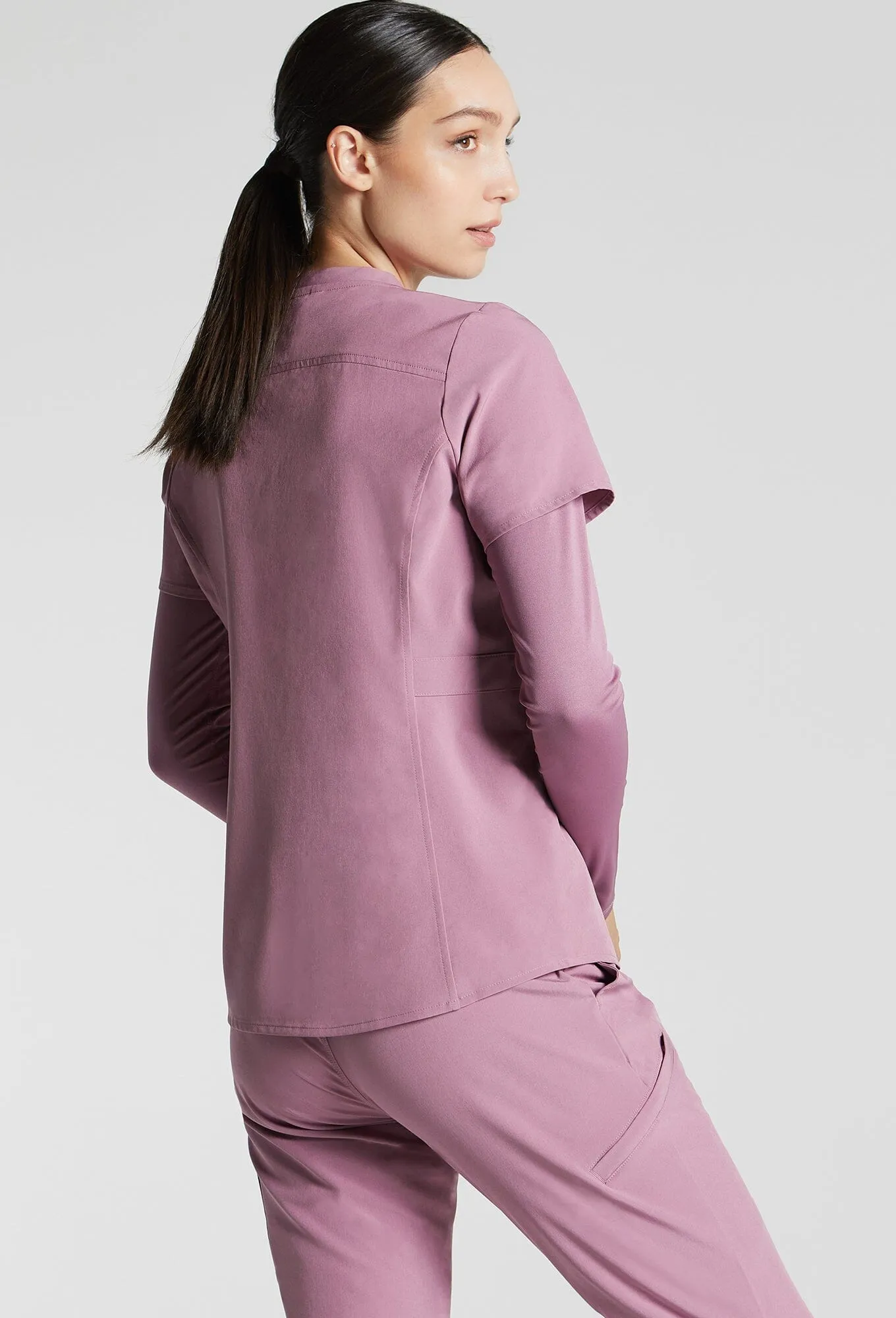 Emeline Zippered Pocket Scrub Top