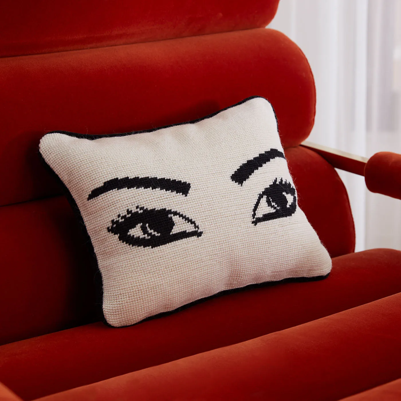 Eyes Needlepoint Throw Pillow