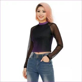 Fade Womens Raglan Mesh Long Sleeve Top
