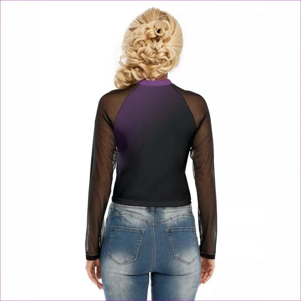 Fade Womens Raglan Mesh Long Sleeve Top