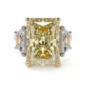 Fancy Intense Yellow Radiant Cut Diamond Ring, 10 Carat