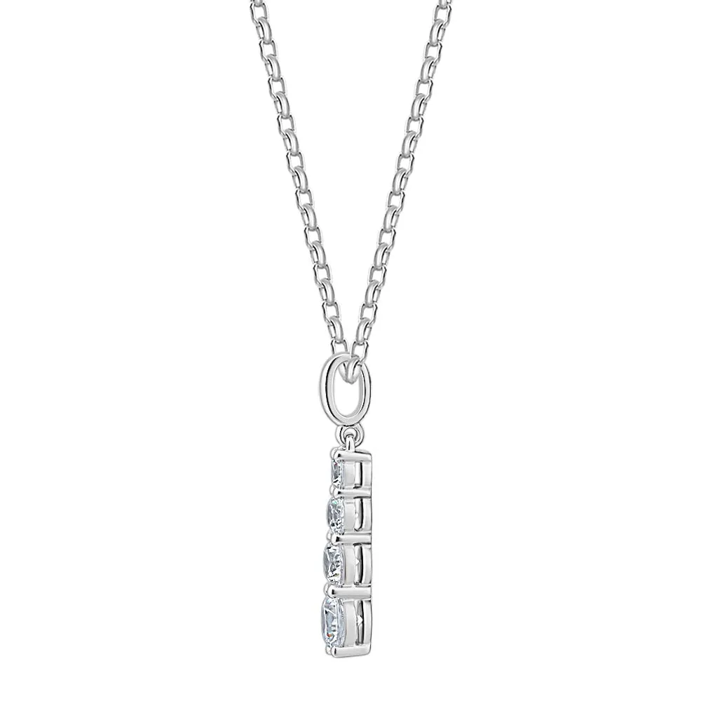 Fancy pendant with 0.62 carats* of diamond simulants in 10 carat white gold