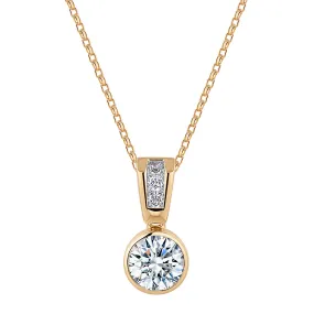 Fancy pendant with 1.21 carats* of diamond simulants in 10 carat yellow gold