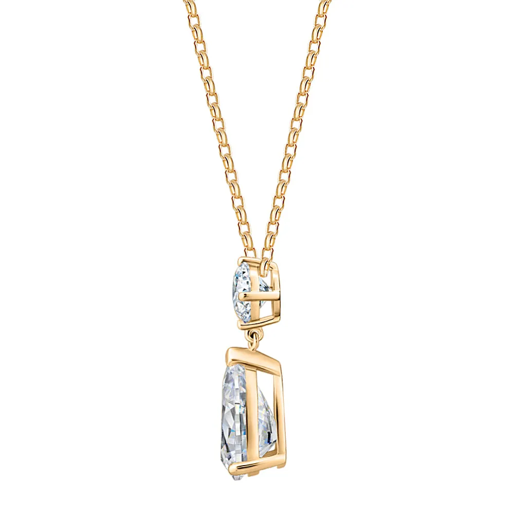 Fancy pendant with 3.84 carats* of diamond simulants in 10 carat yellow gold