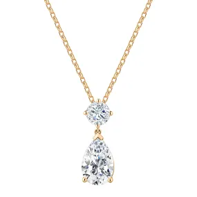 Fancy pendant with 3.84 carats* of diamond simulants in 10 carat yellow gold