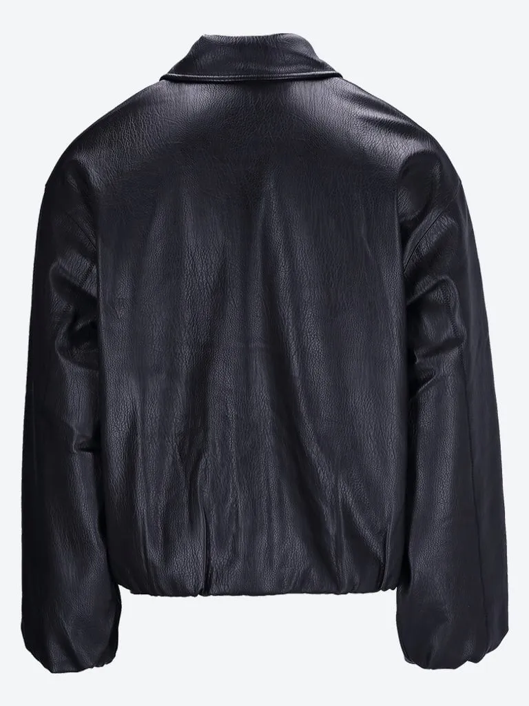 Faux leather bomber