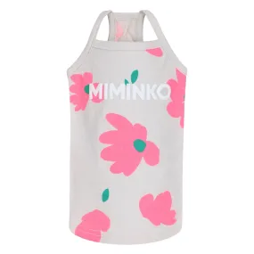 Floral Print Dog Sleeveless tank - Beige