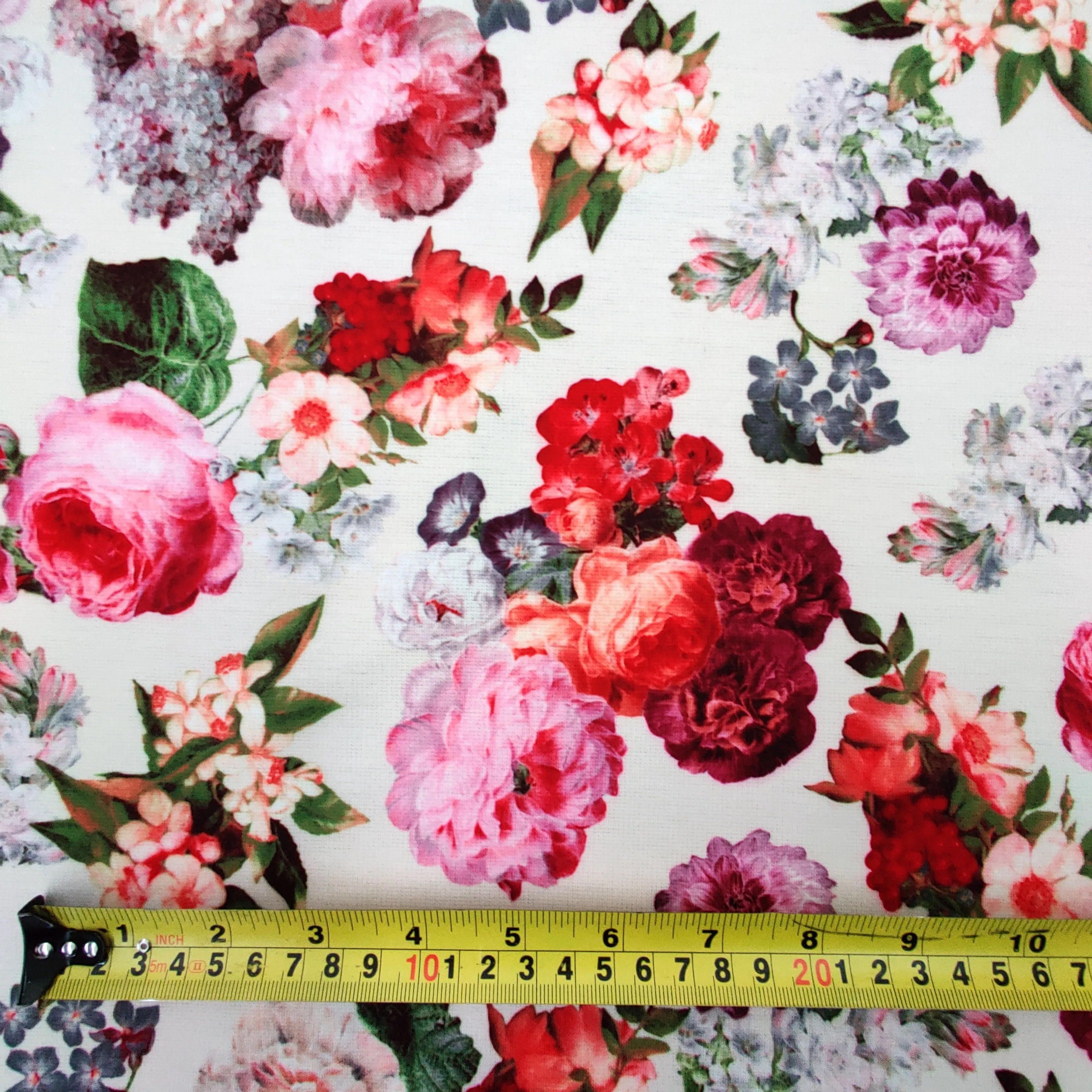 FS1155 Peony World Fabric Ponte Stretch Fabric ivory