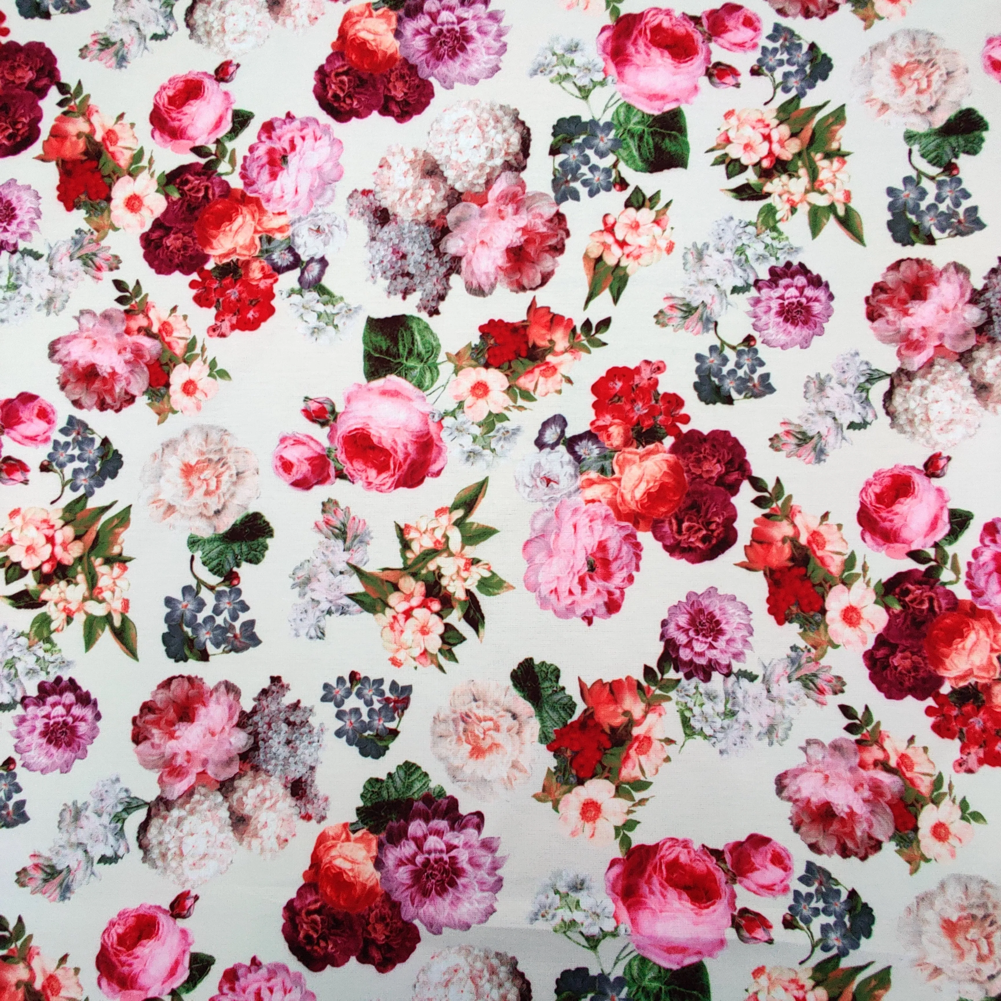 FS1155 Peony World Fabric Ponte Stretch Fabric ivory