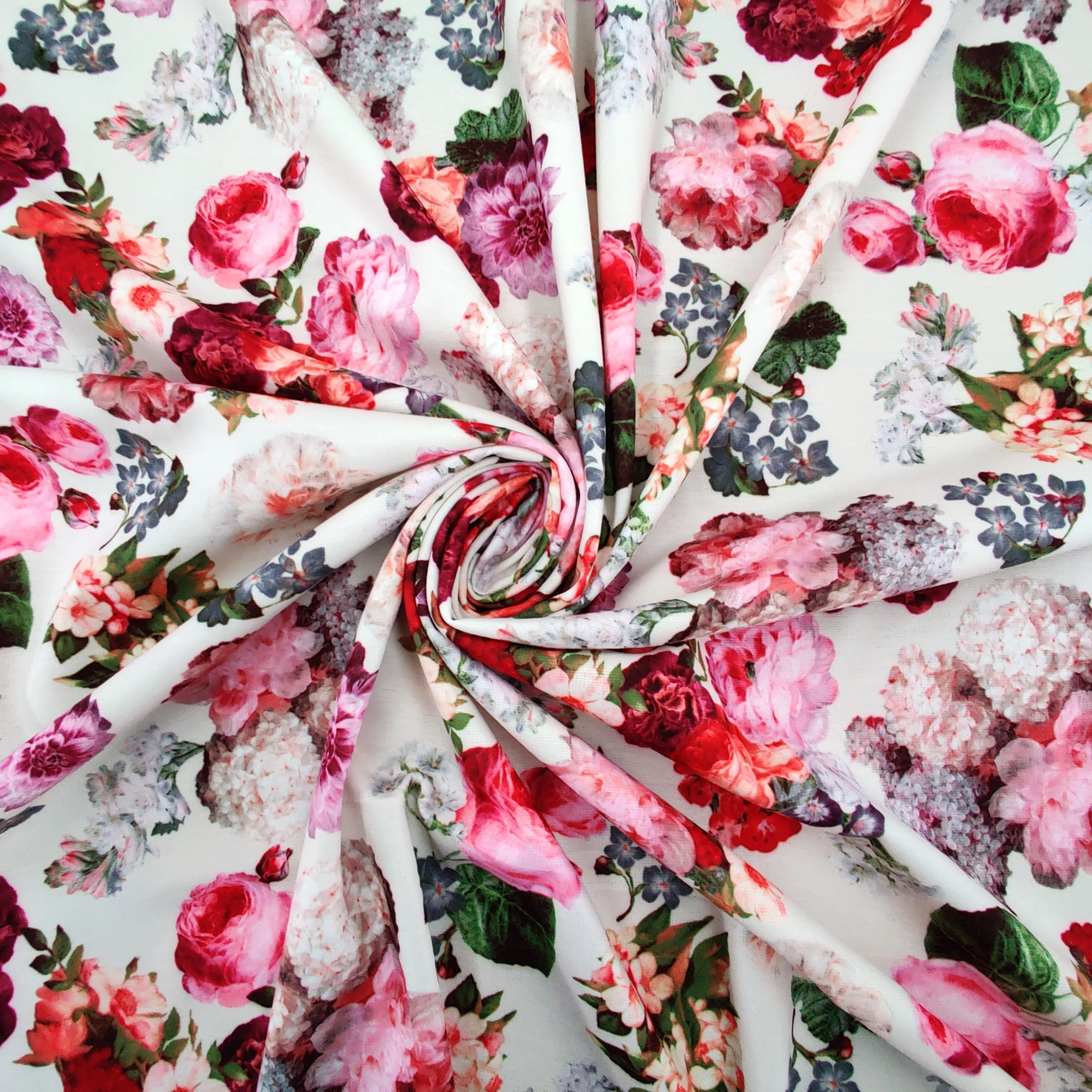 FS1155 Peony World Fabric Ponte Stretch Fabric ivory