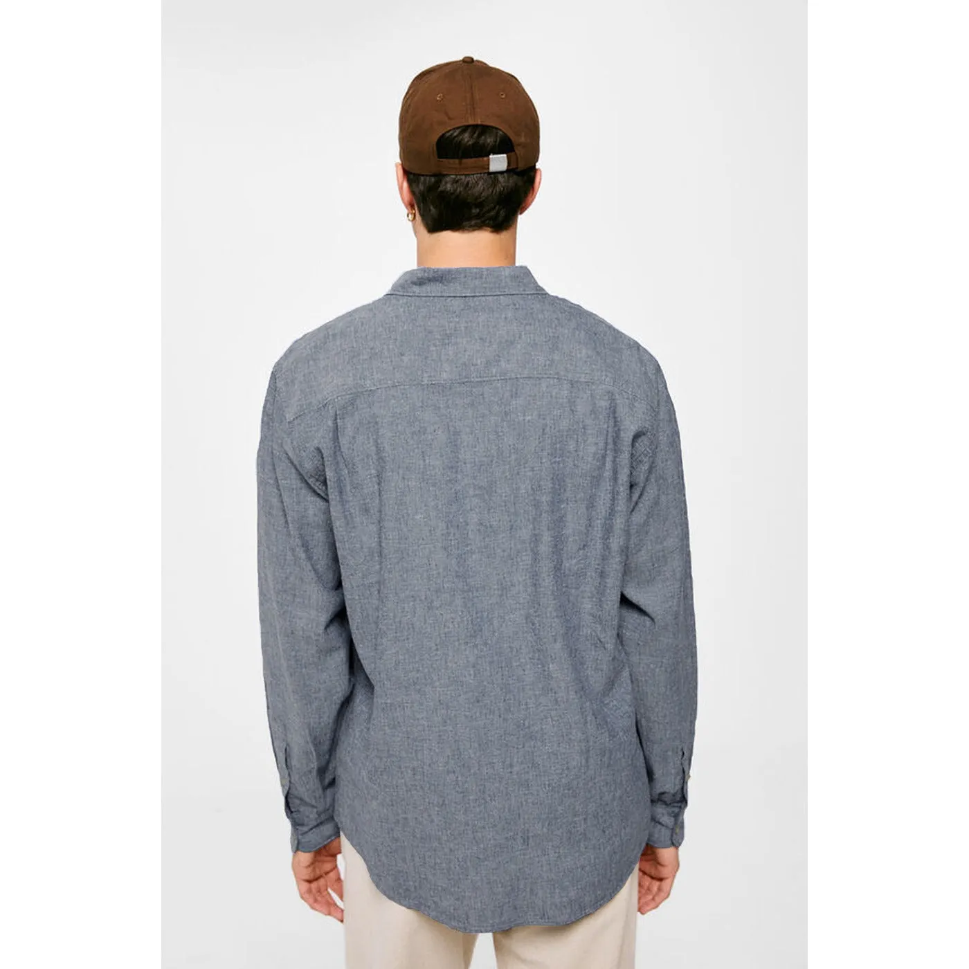 Grey Melange Slim Fit Oxford Shirt