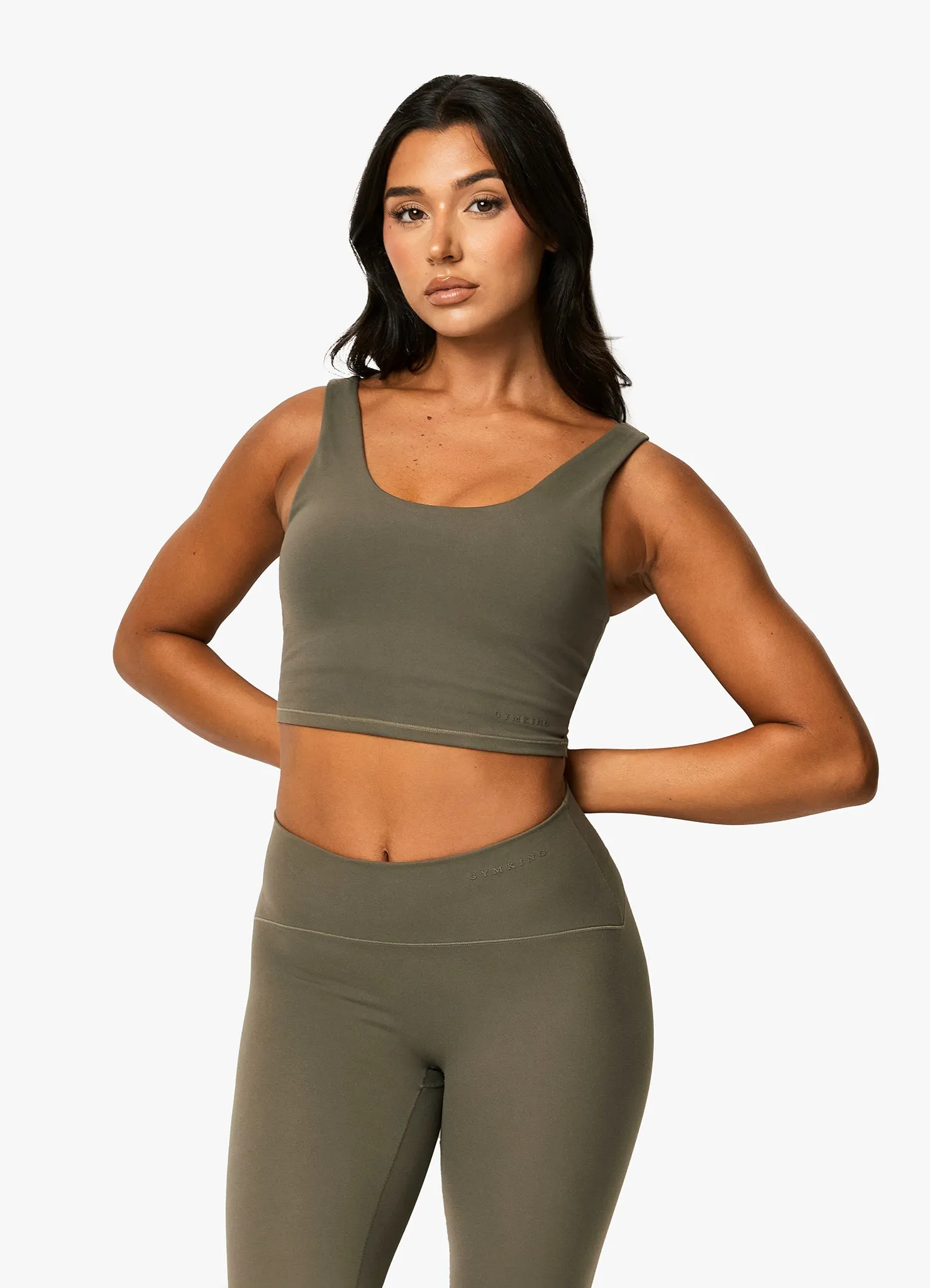 Gym King Peach Luxe Tank - Olive Luxe
