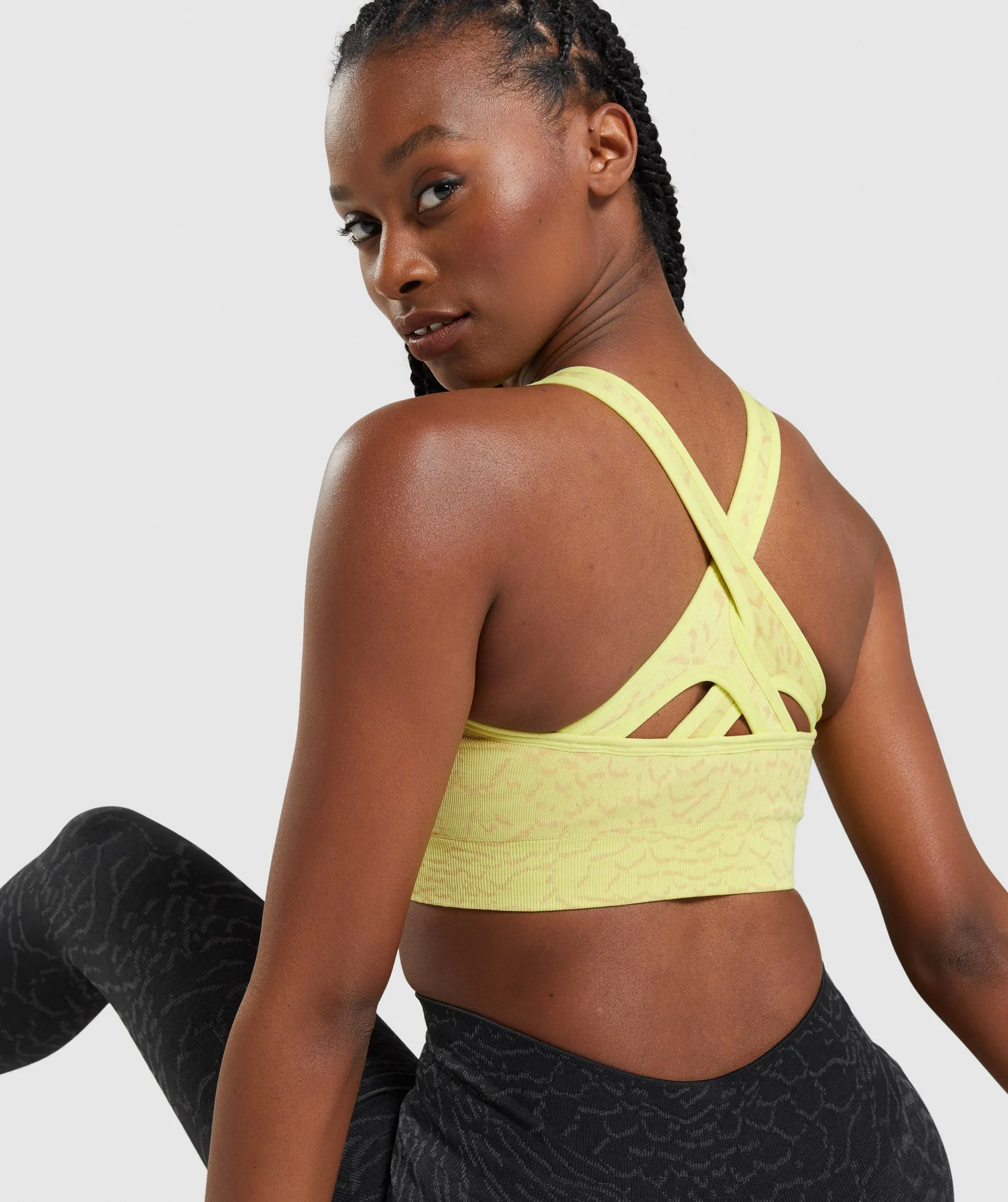 Gymshark Adapt Animal Seamless Sports Bra - Firefly Yellow