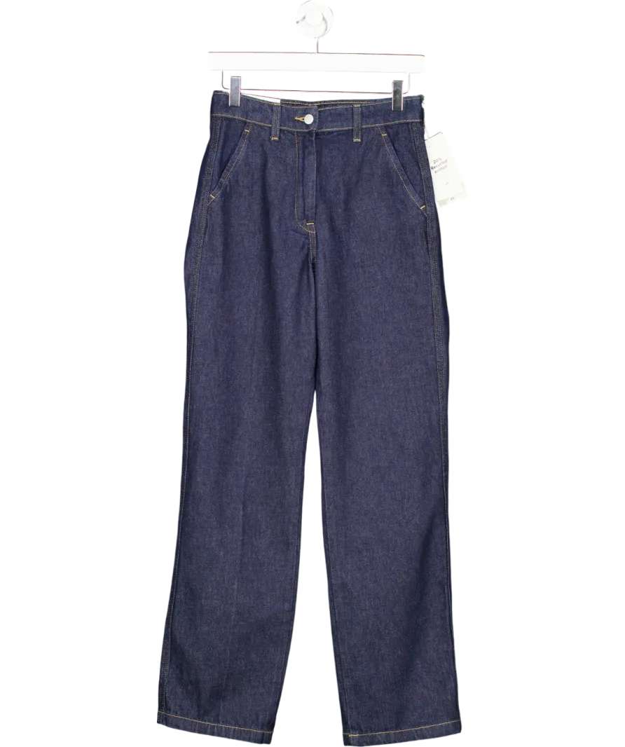 H&M Blue High Rise Straight Leg Jeans UK 6