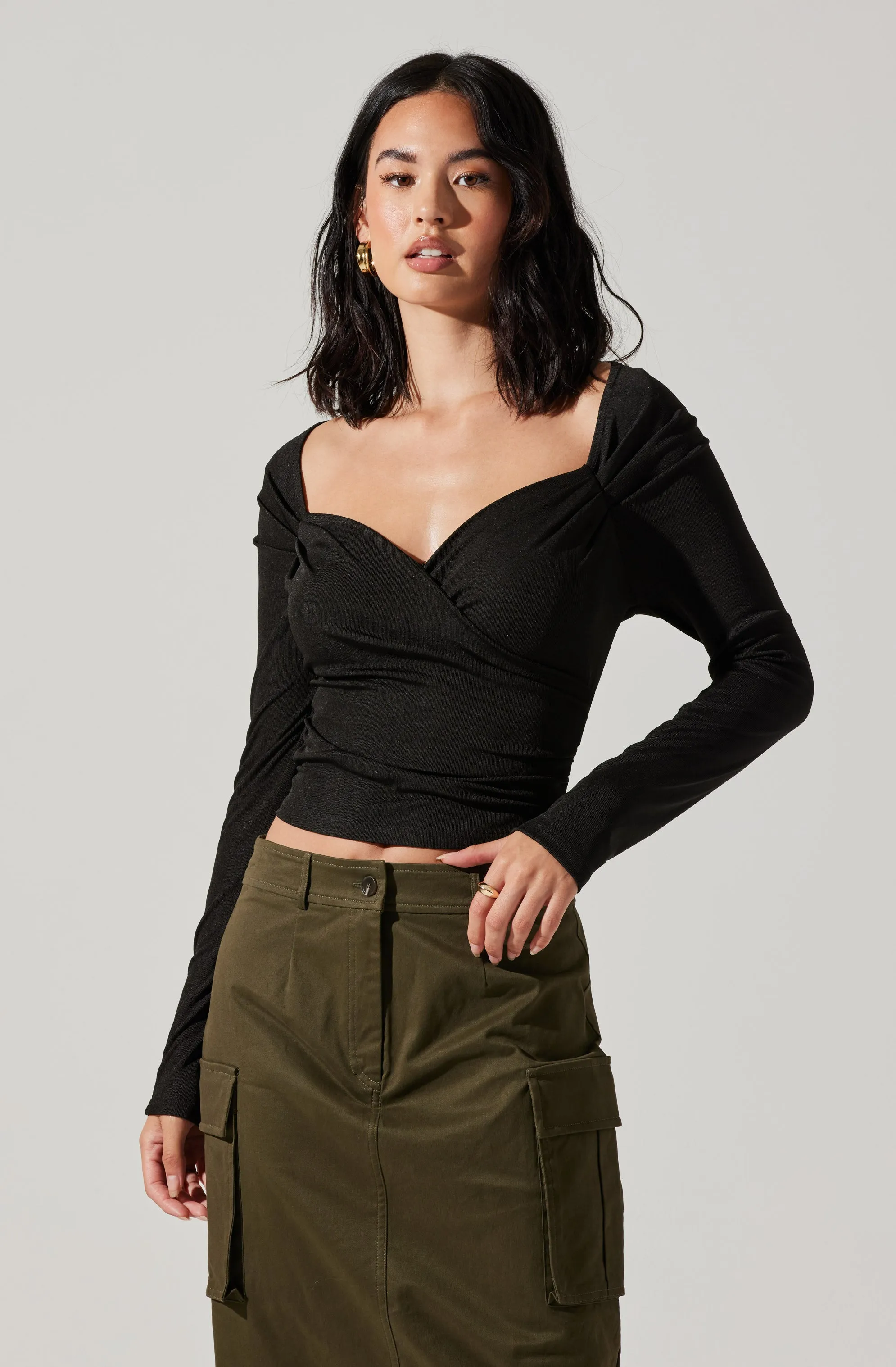 High Rise Cargo Maxi Skirt