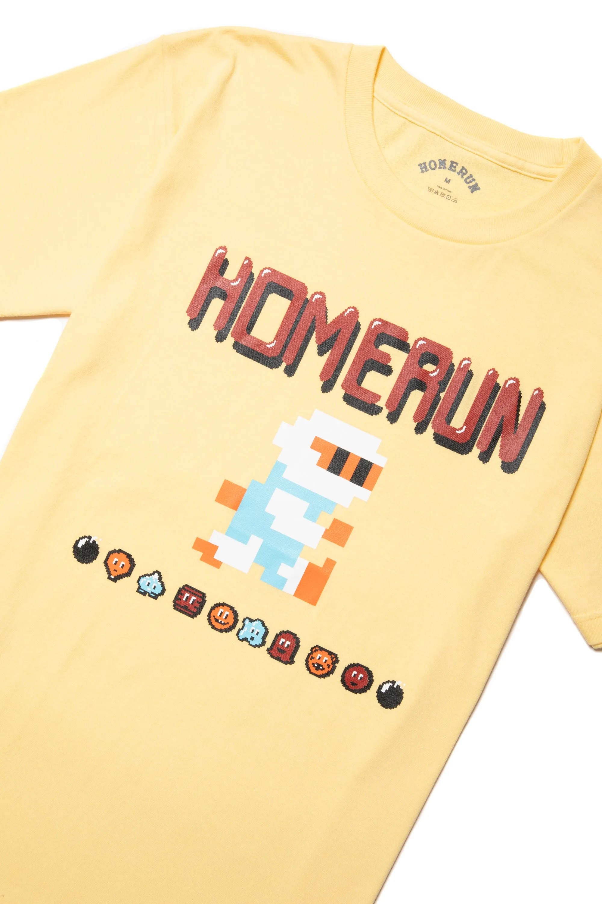 HOMERUN BOMBER S/S TEE LIGHT YELLOW