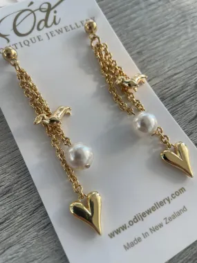 I love Dachshunds Earrings- Gold