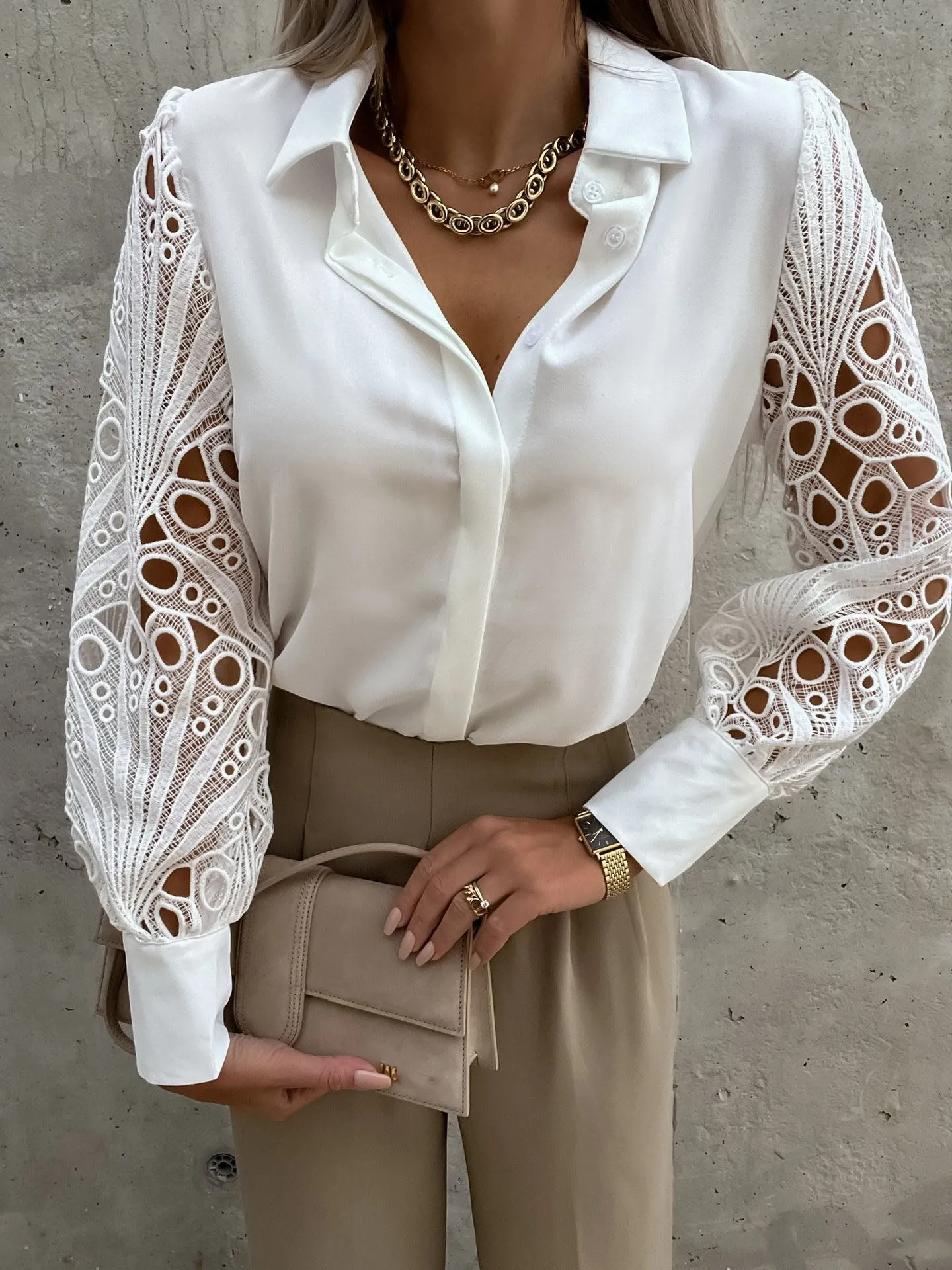 Ingrid Lace Hollow out Shirt