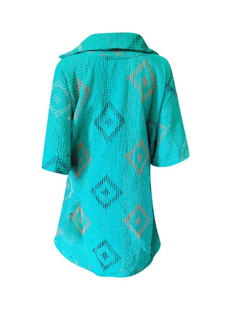 kantha reversible poncho abhigail