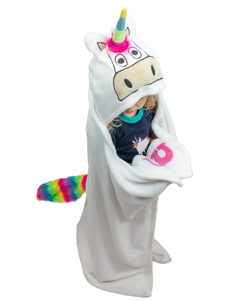 Kids Unicorn Critter Hooded Blanket by Lazy One