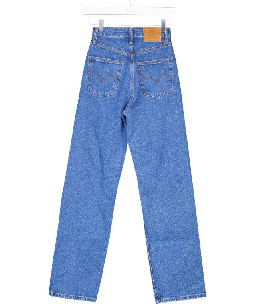 Levi's Blue Ribcage Straight Ankle Jeans W24