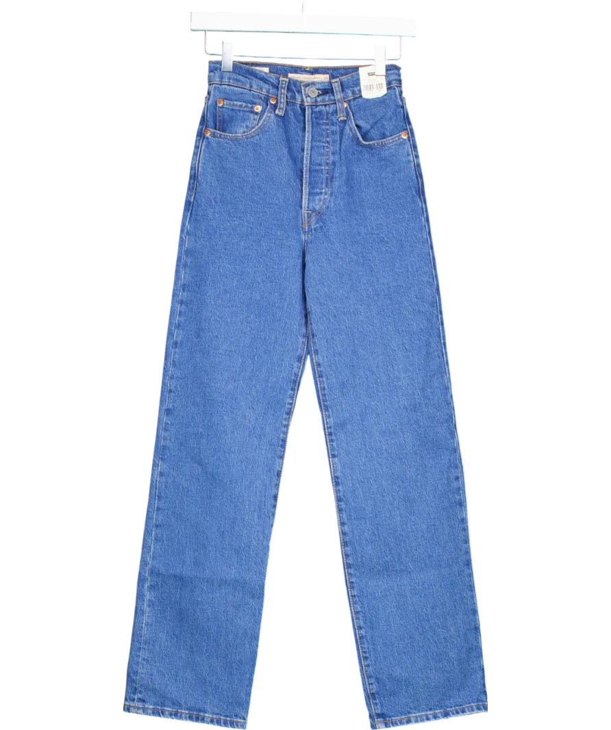 Levi's Blue Ribcage Straight Ankle Jeans W24