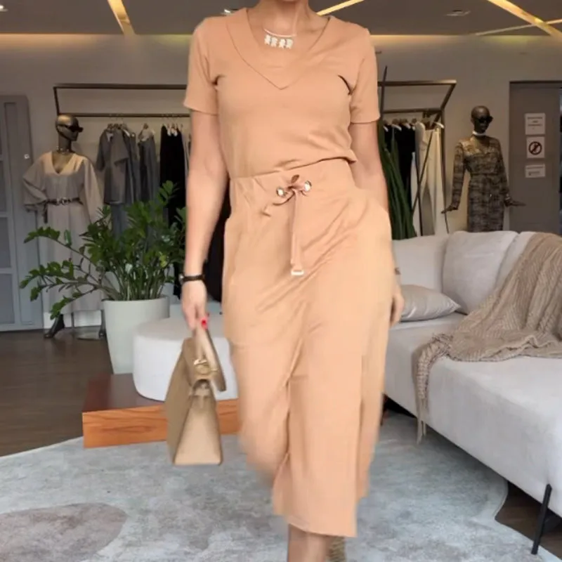 Limited Time 50% OffWomen's V-Neck Top and Skirt Set