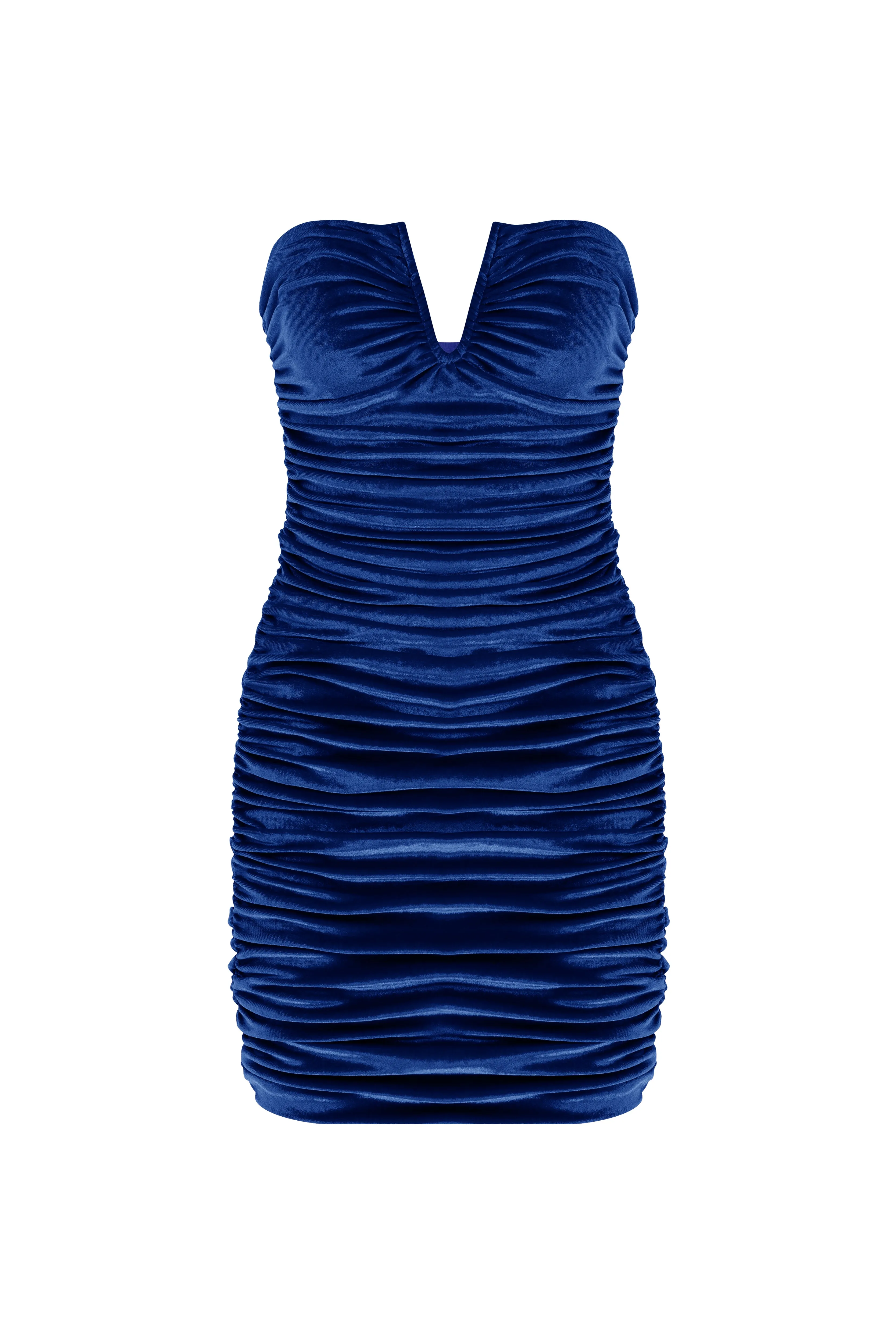 Luce Velvet Mini Dress in Bleu
