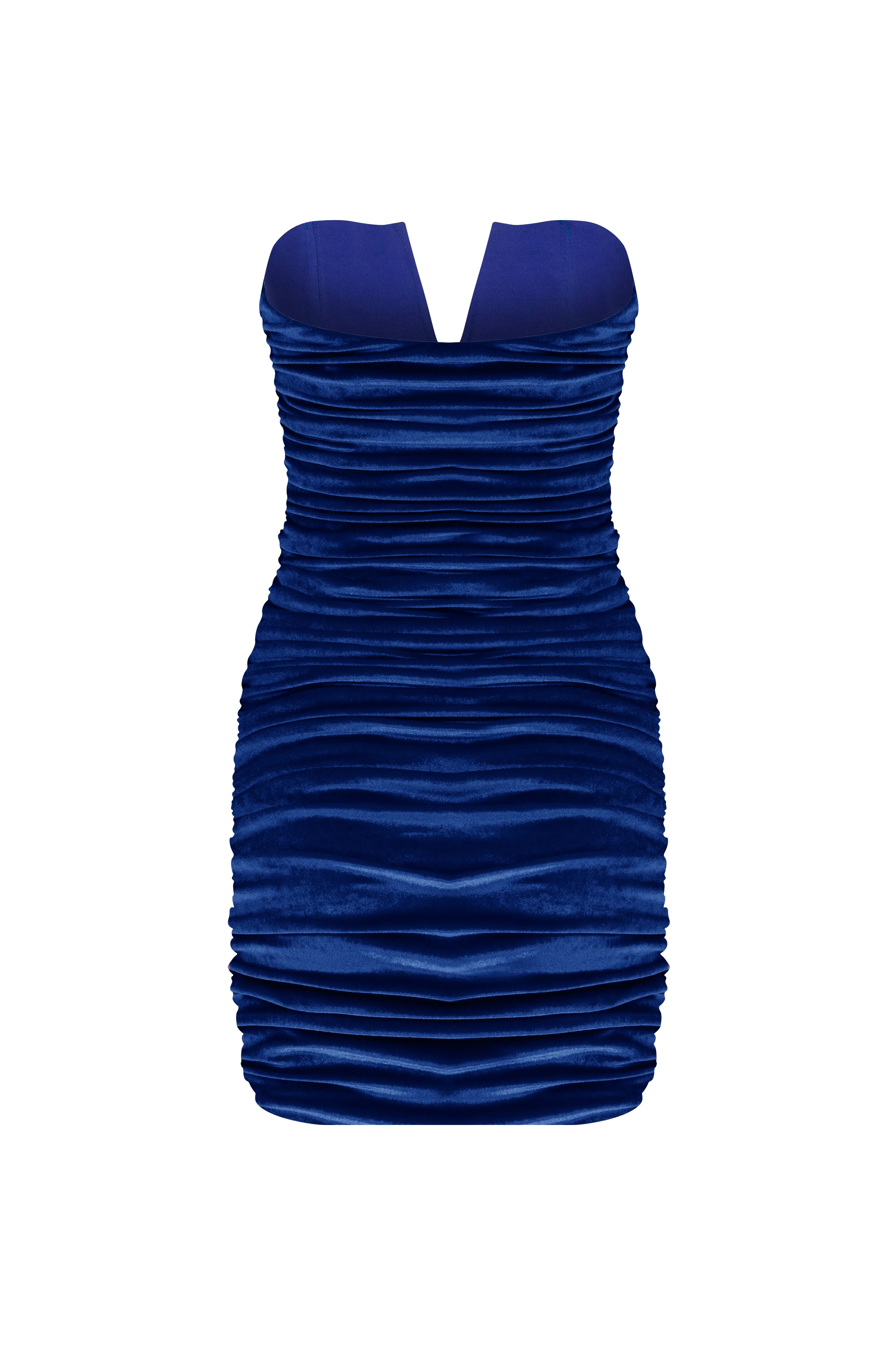 Luce Velvet Mini Dress in Bleu
